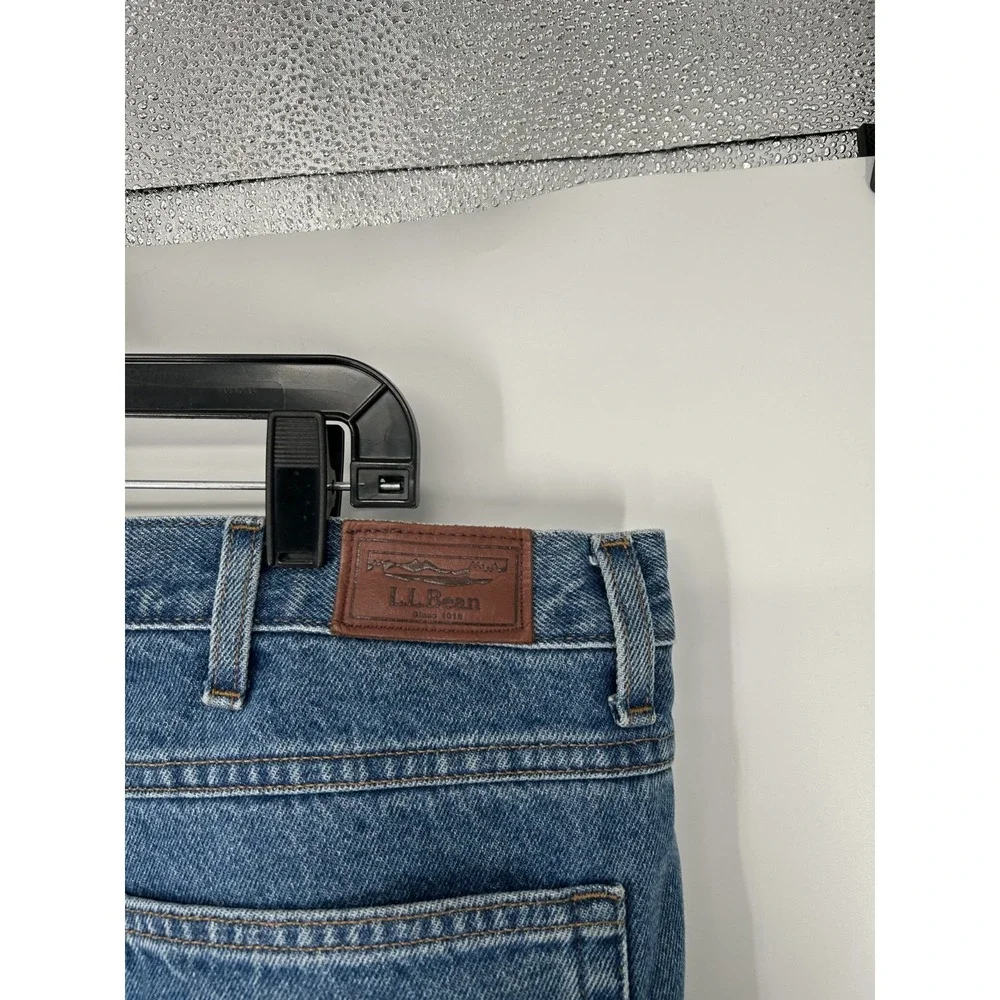 LL Bean Double L‎ Jeans Mens 38x30 Medium Wash Denim Flannel Lined Relaxed Fit